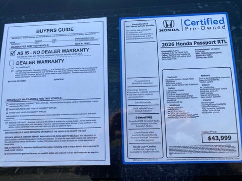 Certified 2026 Honda Passport RTL image 37