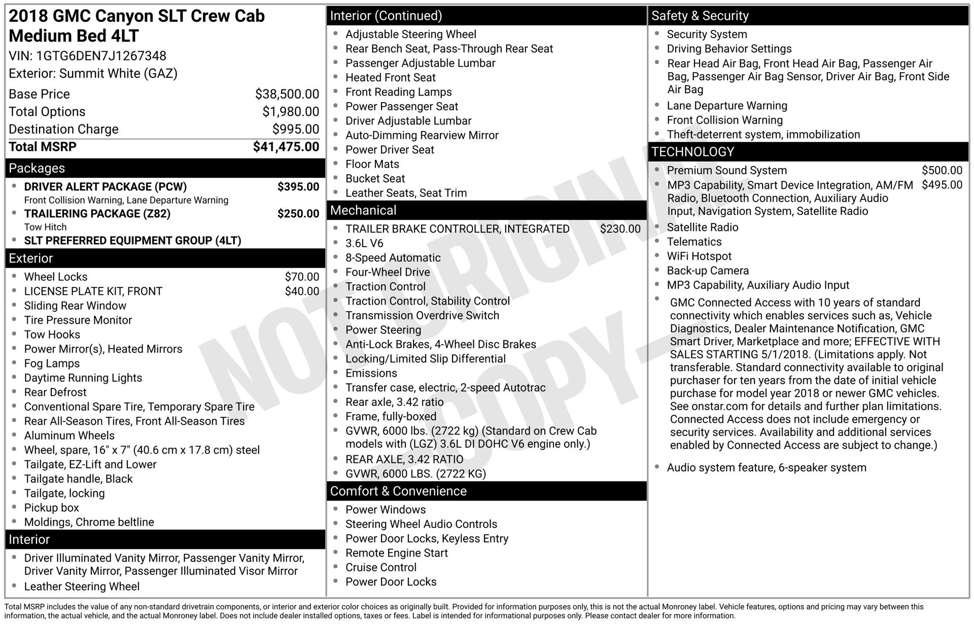 Used 2018 GMC Canyon SLT w/ Driver Alert Package AWD/4WD image 3