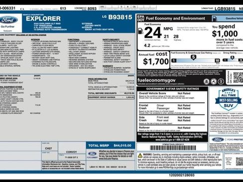 Used 2020 Ford Explorer XLT w/ Equipment Group 202A RWD image 32