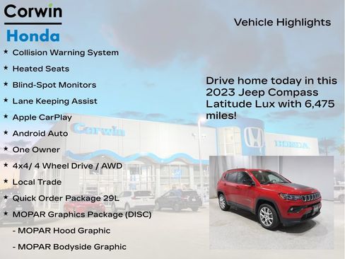 Used 2023 Jeep Compass Latitude w/ Mopar Graphics Package AWD/4WD image 6