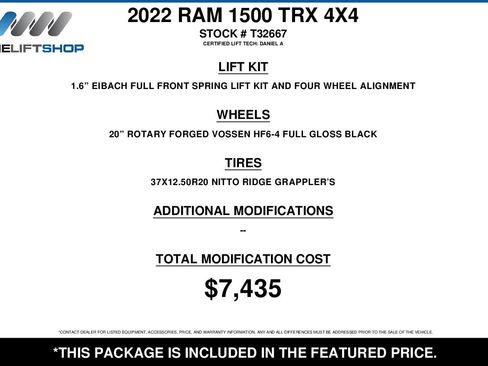 Used 2022 RAM 1500 TRX w/ TRX Level 2 Equipment Group AWD/4WD image 2