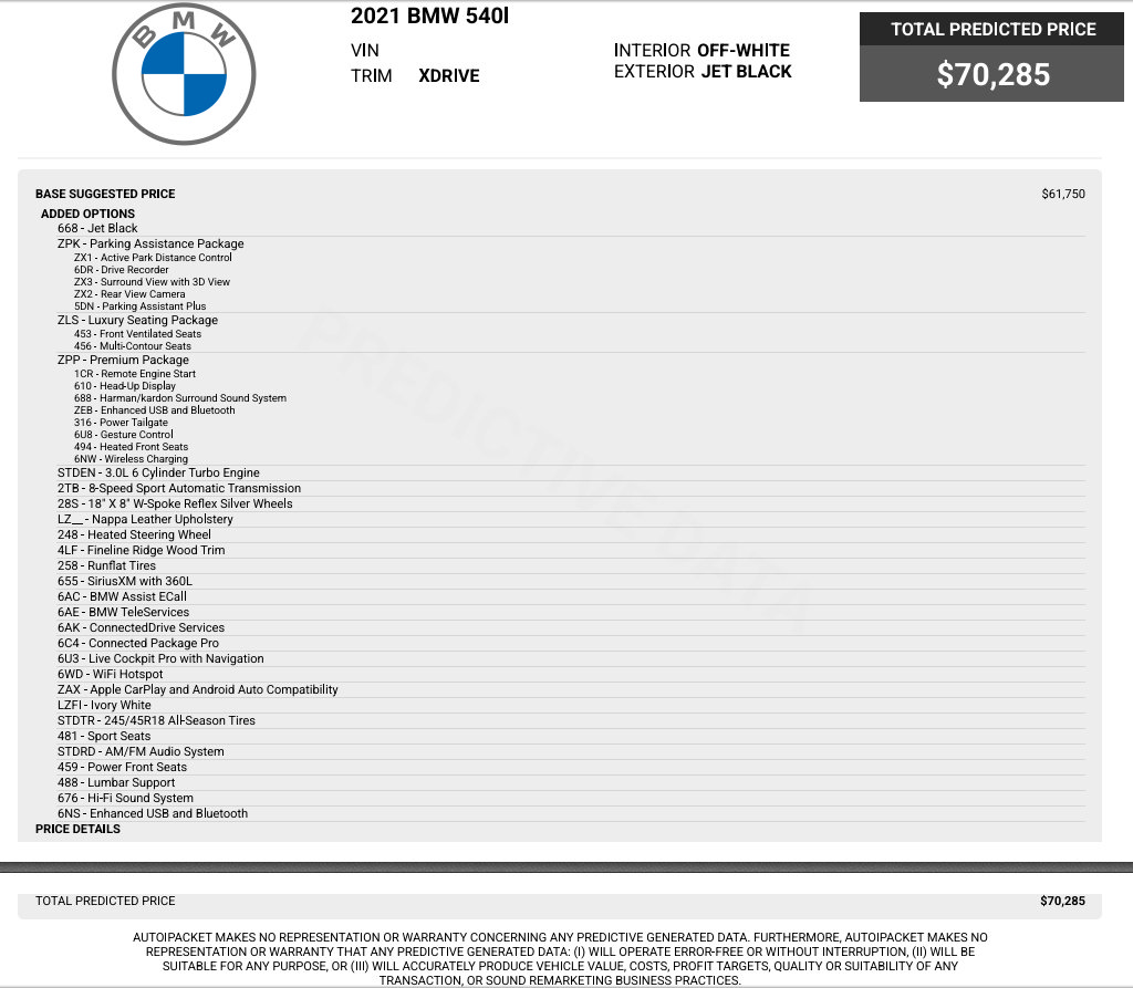 Used 2021 BMW 540i xDrive w/ Premium Package AWD/4WD image 75