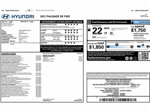 Used 2021 Hyundai Palisade SE image 2