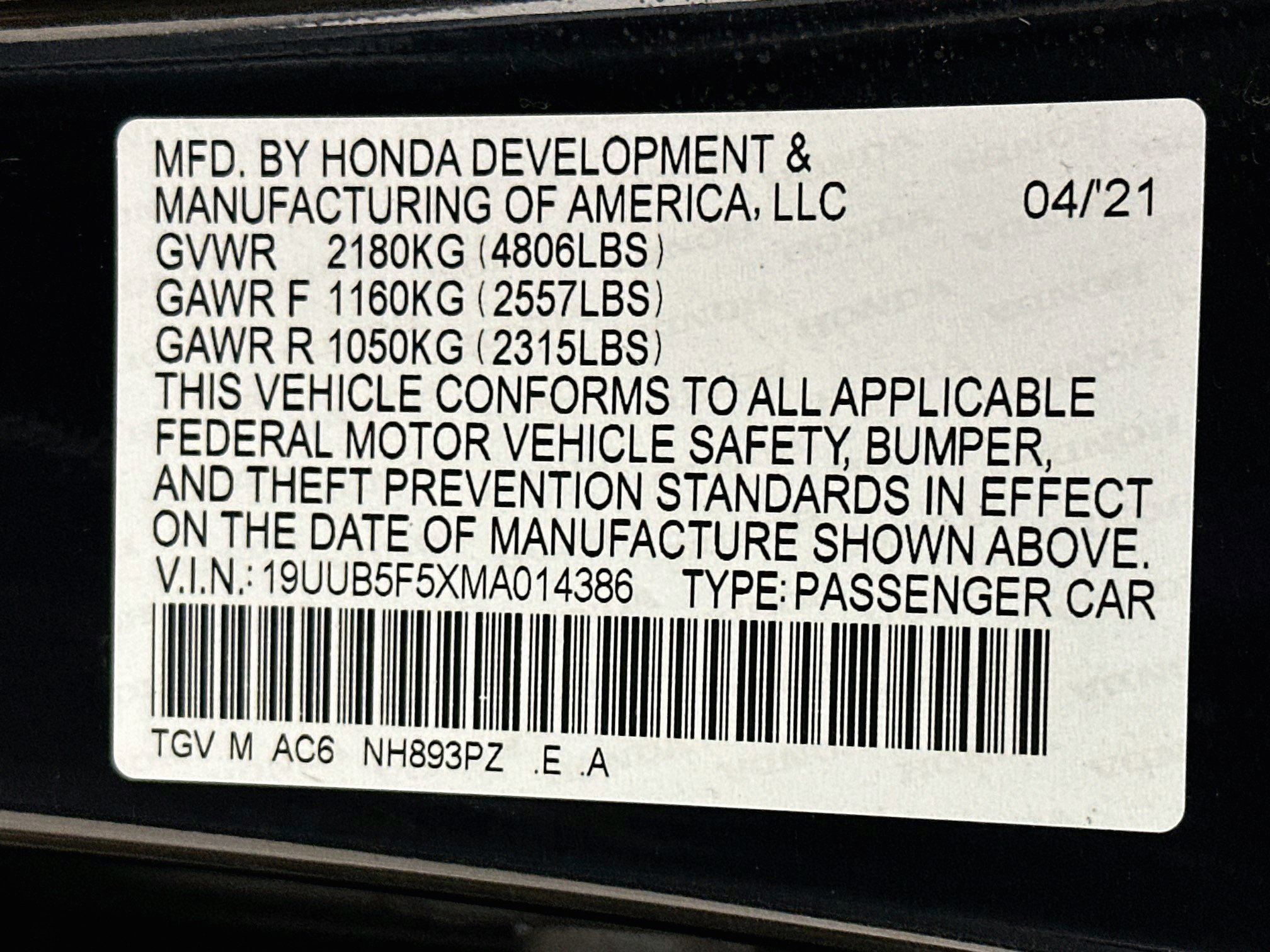 Used 2021 Acura TLX w/ A-SPEC Package FWD image 12