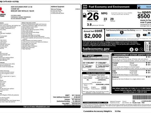 Used 2025 Mitsubishi Outlander Sport SE AWD/4WD image 4