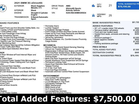 Used 2021 BMW X5 xDrive40i w/ Premium Package 2 image 3