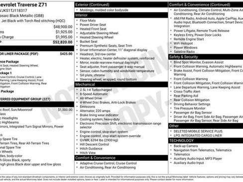 Certified 2026 Chevrolet Traverse Z71 w/ LPO, Floor Liner Package image 34