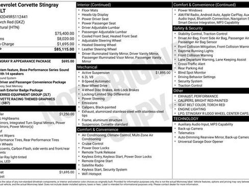 Used 2024 Chevrolet Corvette Stingray Preferred Cpe image 37