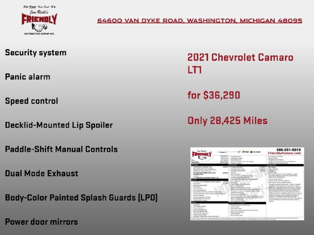 Used 2021 Chevrolet Camaro LT w/ Technology Package RWD image 8