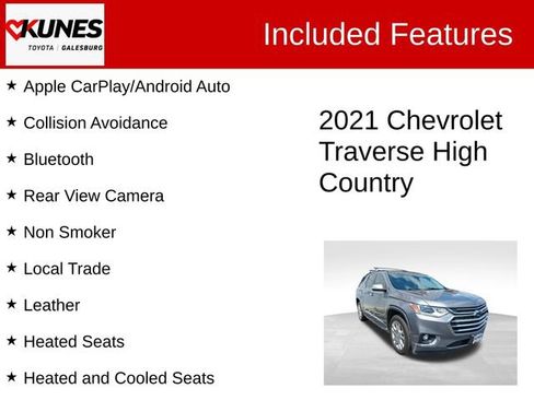 Used 2021 Chevrolet Traverse High Country w/ LPO, 'HIT The Road' Package AWD/4WD image 2