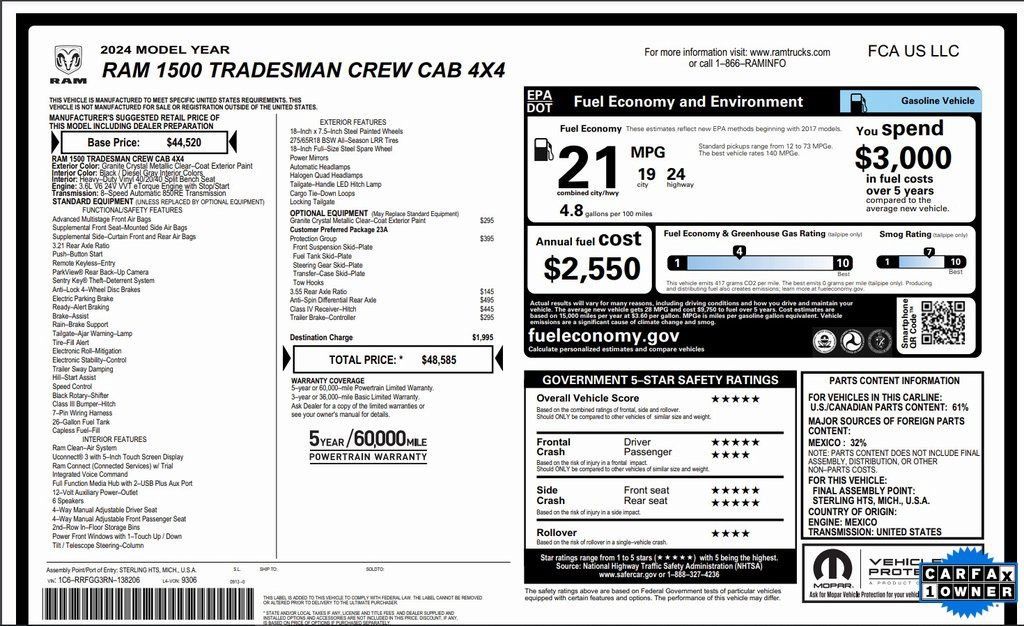 Used 2024 RAM 1500 Tradesman w/ Protection Group AWD/4WD image 32