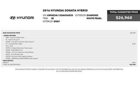 Used 2016 Hyundai Sonata SE FWD image 2