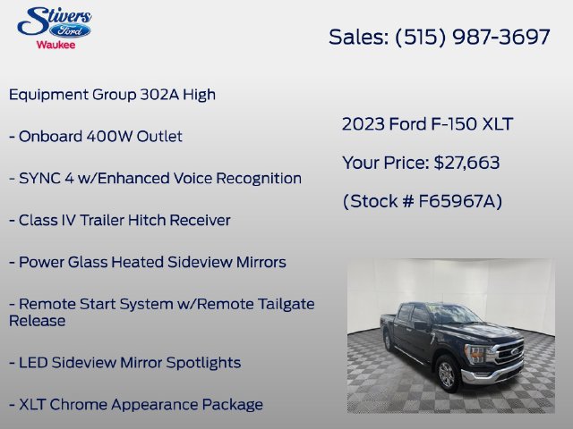 Used 2023 Ford F150 XLT w/ Equipment Group 302A High AWD/4WD image 8