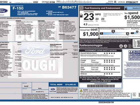 Certified 2023 Ford F150 Lariat w/ Equipment Group 502A High AWD/4WD image 6