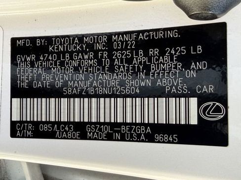 Used 2022 Lexus ES 350 Ultra Luxury w/ Accessory Package 2 image 35