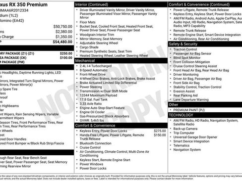 Used 2024 Lexus RX 350 Premium w/ Accessory Package (Z1) FWD image 29