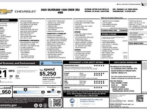 Used 2025 Chevrolet Silverado 1500 ZR2 w/ Technology Package image 30