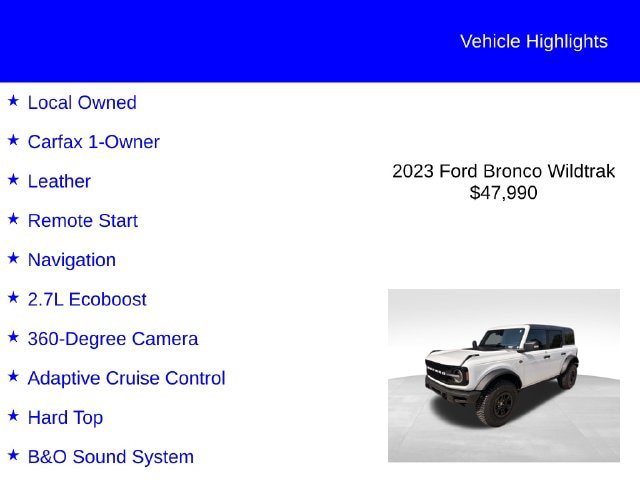 Certified 2023 Ford Bronco Wildtrak AWD/4WD image 2