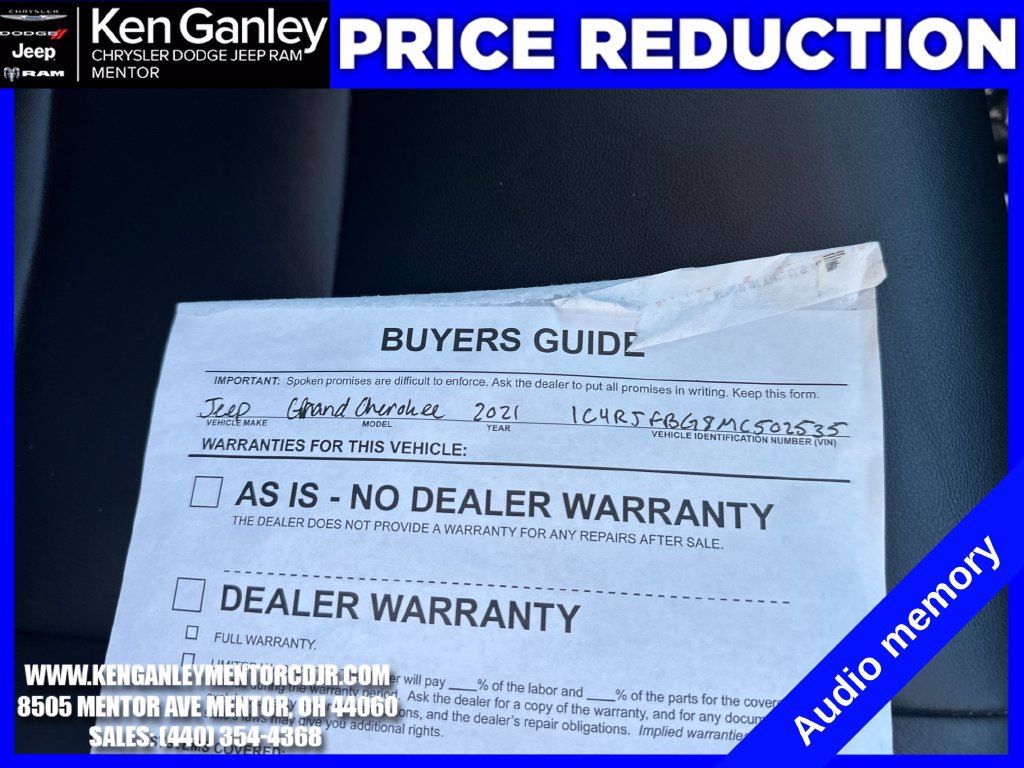 Certified 2021 Jeep Grand Cherokee Limited AWD/4WD image 28