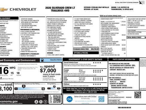 New 2026 Chevrolet Silverado 1500 LT Trail Boss w/ Convenience Package II AWD/4WD image 5