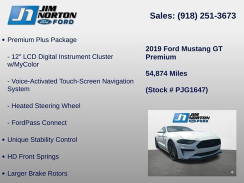 Used 2019 Ford Mustang GT Premium w/ GT Performance Package RWD image 16
