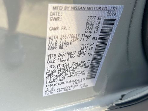 New 2026 Nissan Frontier Pro-X w/ Pro-X Convenience Package image 36