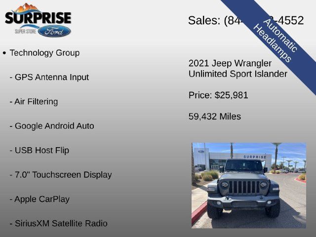 Used 2021 Jeep Wrangler Unlimited Sport AWD/4WD image 21