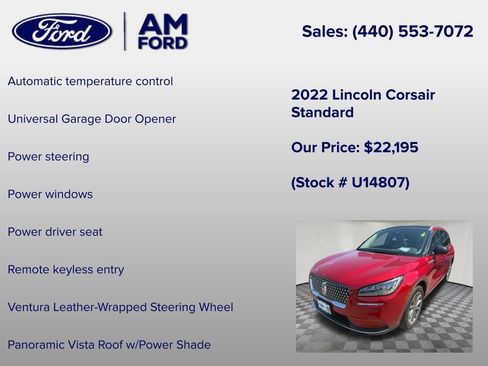 Used 2022 Lincoln Corsair AWD w/ Premium Package image 24