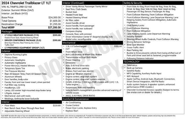 Used 2024 Chevrolet TrailBlazer LT w/ LT Cold Weather Package FWD image 2