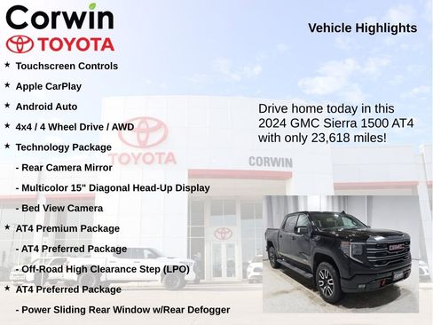 Used 2024 GMC Sierra 1500 AT4 w/ Technology Package image 7