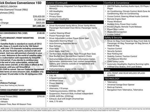 Used 2012 Buick Enclave Convenience w/ LPO, Cargo Convenience Pkg image 2