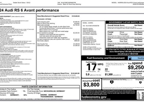 Used 2024 Audi RS 6 performance w/ Black Optic Package AWD/4WD image 3