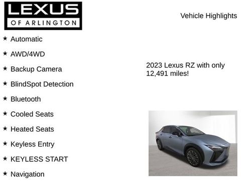 Used 2023 Lexus RZ 450e Premium w/ Accessory Package (Z1) AWD/4WD image 8