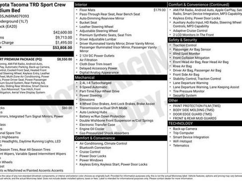 Used 2024 Toyota Tacoma TRD Sport w/ TRD Sport Premium Package AWD/4WD image 1