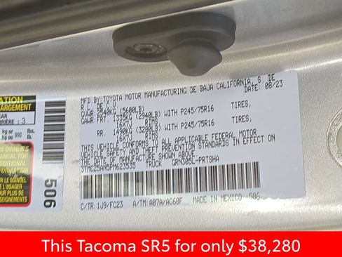 Used 2023 Toyota Tacoma SR5 w/ Technology Package image 41