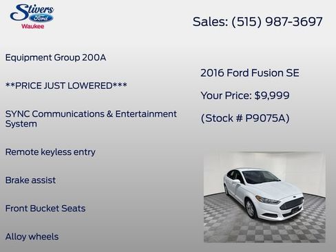 Used 2016 Ford Fusion SE FWD image 8