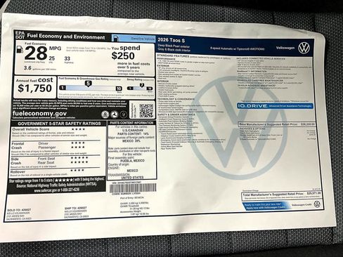 New 2026 Volkswagen Taos S image 35