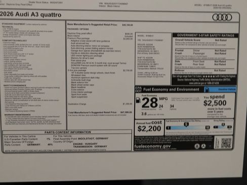 New 2026 Audi A3 2.0T Premium AWD/4WD image 37