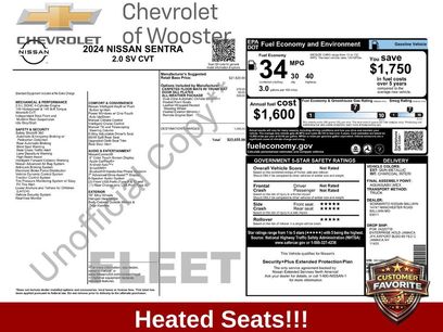 Used 2024 Nissan Sentra SV w/ All-Weather Package