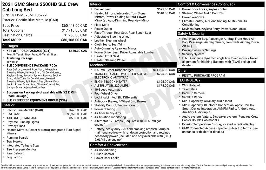 Used 2021 GMC Sierra 2500 SLE w/ X31 Off-Road Package AWD/4WD image 5