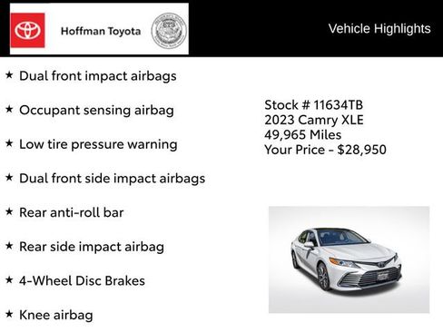 Used 2023 Toyota Camry XLE w/ Cold Weather Package AWD/4WD image 30