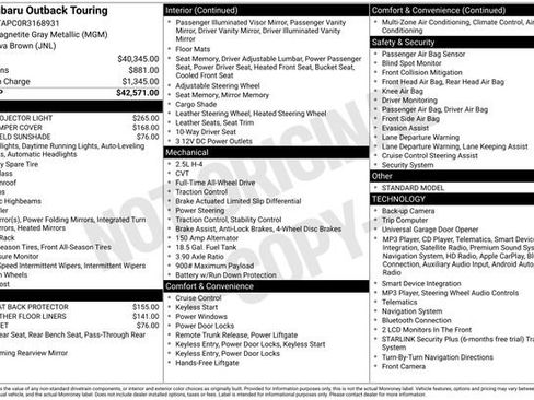 Certified 2024 Subaru Outback Touring AWD/4WD image 36