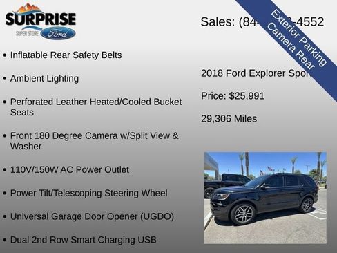 Used 2018 Ford Explorer Sport w/ Equipment Group 401A AWD/4WD image 26