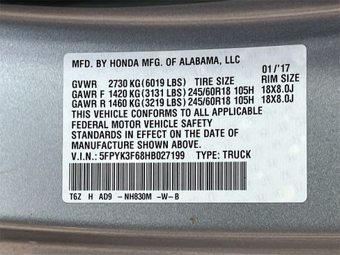 Used 2017 Honda Ridgeline RTL-T image 32