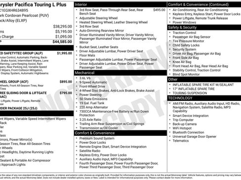 Used 2017 Chrysler Pacifica Touring-L Plus w/ Advanced Safetytec Group FWD image 1