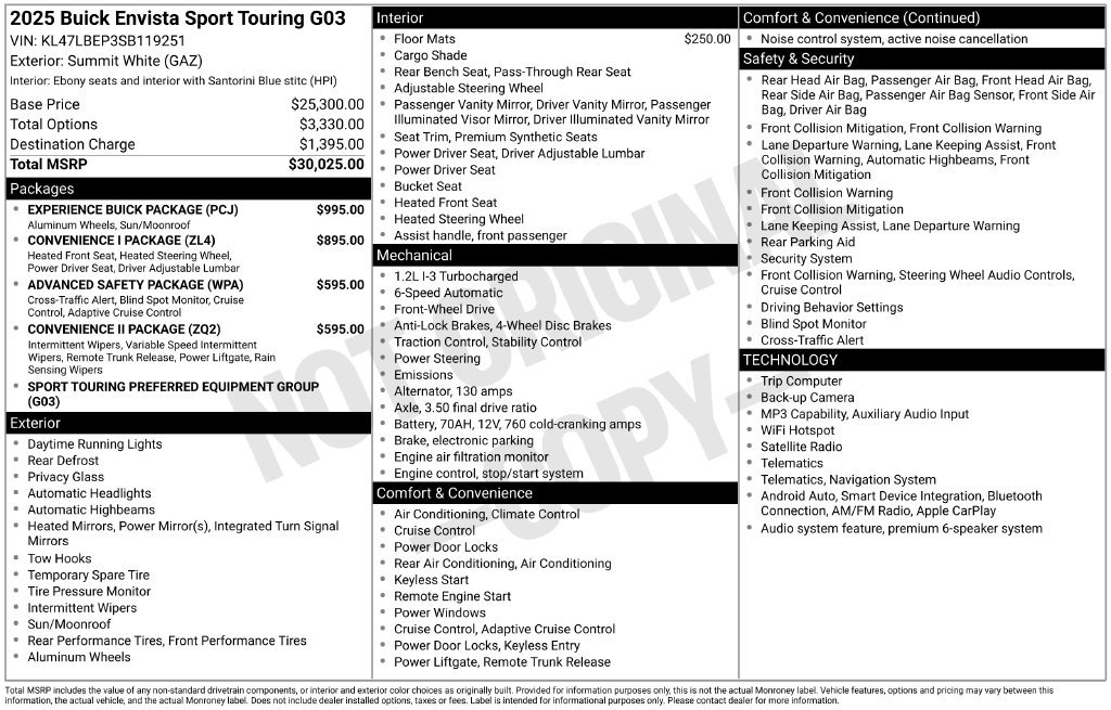 Used 2025 Buick Envista Sport Touring w/ Experience Buick Package FWD image 4