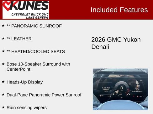 New 2026 GMC Yukon Denali w/ Sun & Power Step Package AWD/4WD image 3