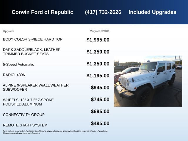 Used 2016 Jeep Wrangler Unlimited Sahara w/ Connectivity Group AWD/4WD image 5