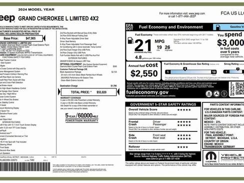 Used 2024 Jeep Grand Cherokee L Limited w/ Black Appearance Package image 4