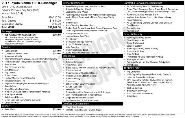 Used 2017 Toyota Sienna XLE w/ XLE Navigation Package FWD image 2